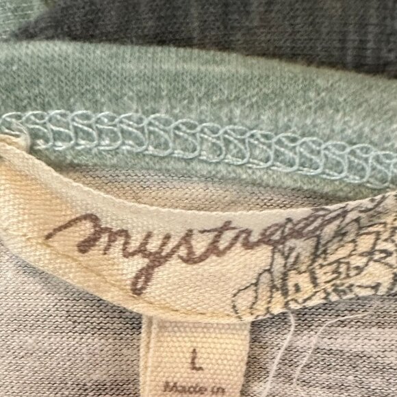 Mystree Brand Casual Dress multi color Green, grey and cream Size Large - Picture 4 of 4